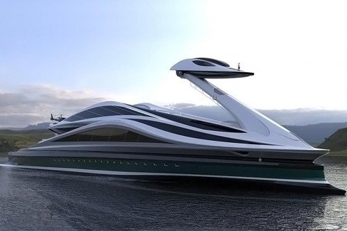 Создание этой концептуальной яхты в форме лебедя обойдется в 500000000 долларов!